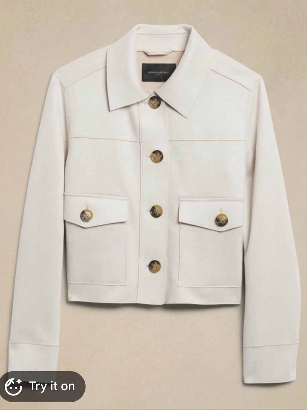XS Banana Republic vegan suede cream barn jacket. SO SOFT!!